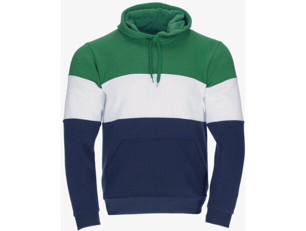 Sudadera Varsity con capucha tricolor bordable para empresas detalle 2