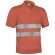 Polo de poliester bicolor con botones y bandas reflectantes Valento naranja fluor