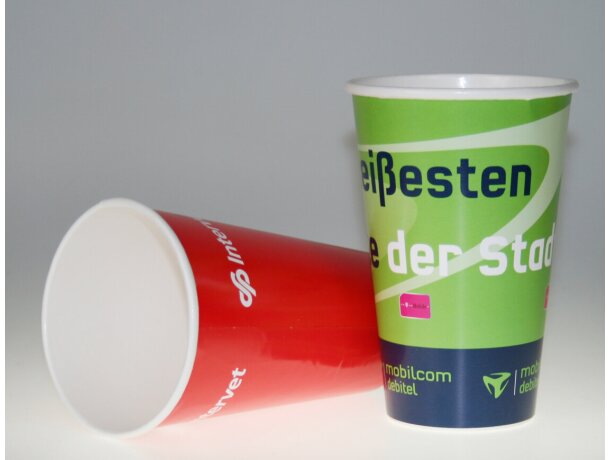 Vaso de papel de fabricación especial a todo color con logo