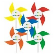Molinillos de viento giratorios personalizado blanco