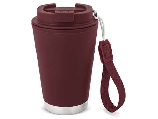 Vaso térmico hermético Tulcán 380ml con cinta de transporte Granate detalle 13