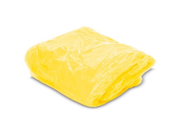 Poncho plegable Bross con bolsa rPET para campañas corporativas Amarilla detalle 1