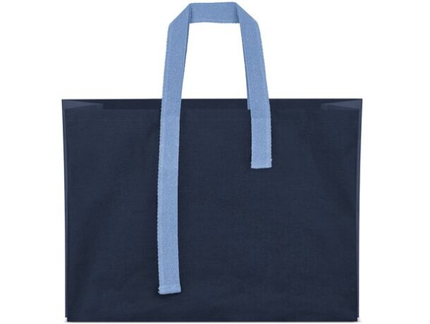 Bolsa algodón Diya resistente con bolsillo interior Azul marino detalle 6