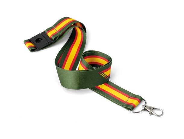 Lanyard bandera ancha Policia poliéster con cierre seguridad Verde detalle 15