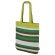 Bolsa de algodón reciclado Trinity con rayas de colores Verde detalle 13