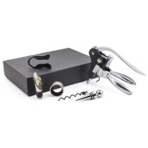 Set Véneto vino 5 accesorios acero estuche