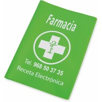 Funda portarecetas PVC verde sanitario 32,5 cm