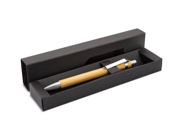 Estuche Glen de cartón reciclado para bolígrafo corporativo Negro detalle 13