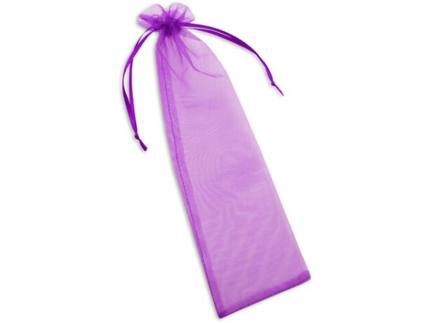 Bolsa alargada de organza para regalo lila