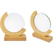 Trofeo globo madera cristal estuche imantado