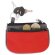 Monedero combinado con 2 cremalleras en poliester y pvc rojo