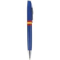 Bolígrafo de plástico con bandera española personalizado azul