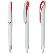 Bolígrafo Cisne plástico clic recambio azul seis colores