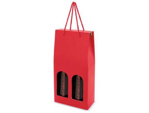 Caja de carton luxe 2 pcs meseguera rojo