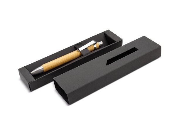 Estuche Glen de cartón reciclado para bolígrafo corporativo Negro detalle 10