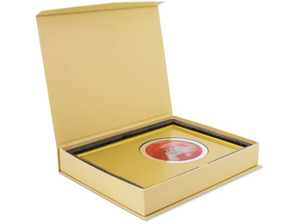 Trofeo Victum con marco metálico y arena en movimiento detalle 2