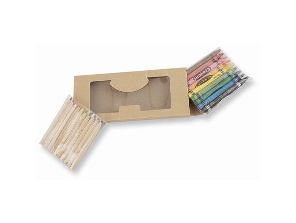 Caja de lápices con ceras para colorear