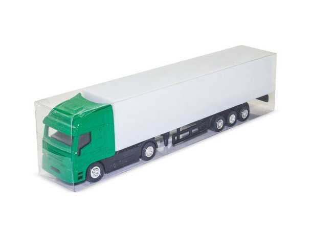 Camión tráiler de juguete verde