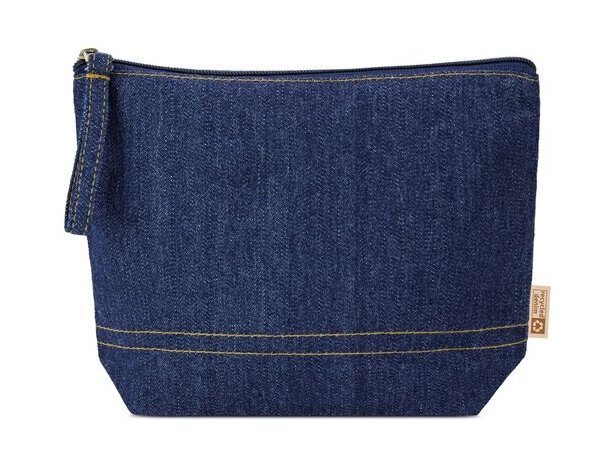 Neceser Kirby de algodón denim reciclado con cremallera detalle 4