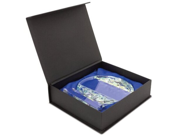 Trofeo Horizont de madera y cristal con estuche premium detalle 4