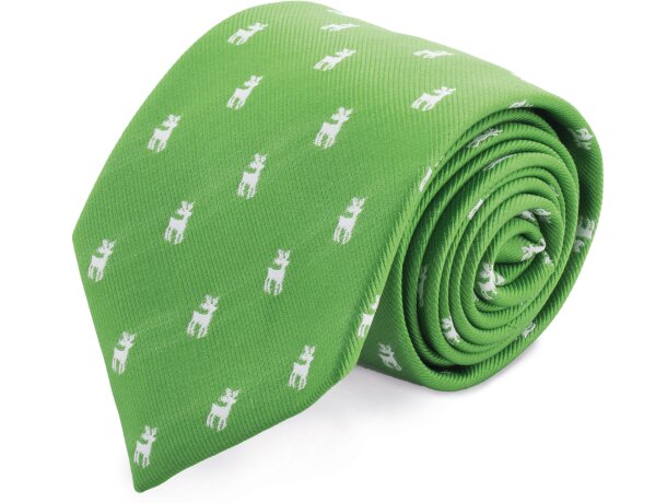 Corbata navideña con diseño de renos en jacquard