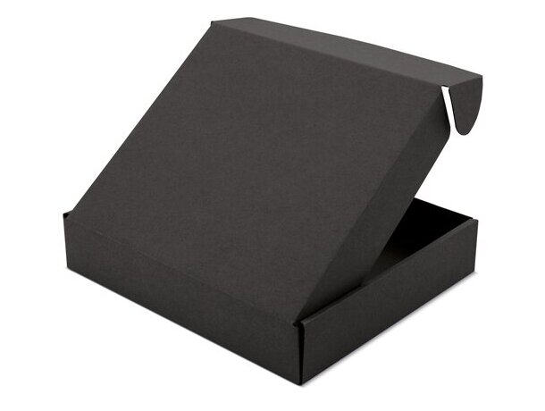Caja de presentación cartón corrugado Qara kraft y negro Negro detalle 4
