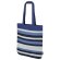 Bolsa de algodón reciclado Trinity con rayas de colores Azul detalle 4