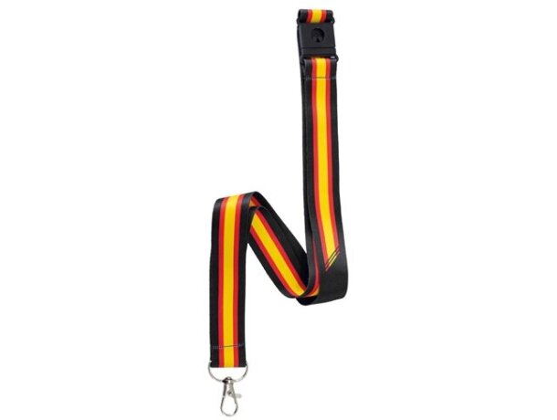 Lanyard bandera ancha Policia poliéster con cierre seguridad Negro detalle 8