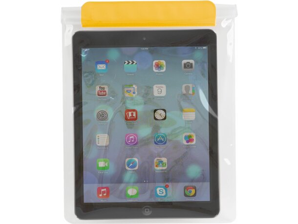 Funda resistente al agua para tablet con logo amarilla Funda resistente al agua para tablet con logo amarilla