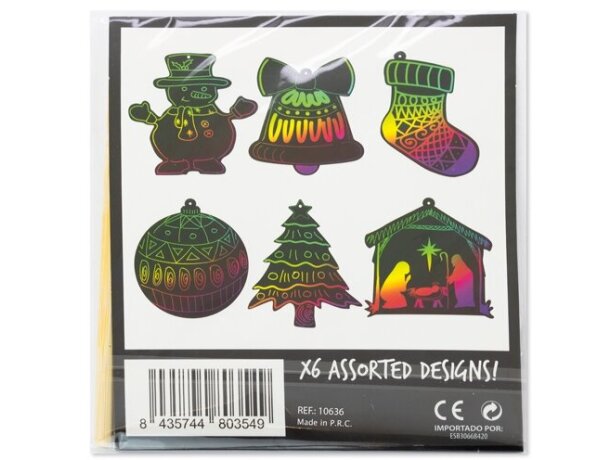 Set adornos navideños Scrapy Christmas con puntero de bambú detalle 4