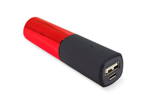 Power bank forma lipstick rojo