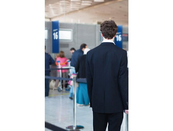 Postes separadores cinta retractil Divison azul