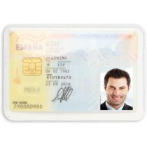 Portatarjetas PVC compacto blanco con logo Simple