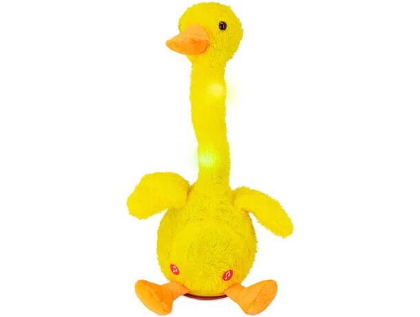 Pato bailarín Duky con grabación de voz y luces LED detalle 1