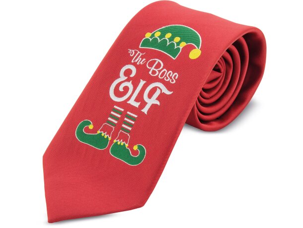 Corbata navideña de seda y poliéster para eventos corporativos detalle 1