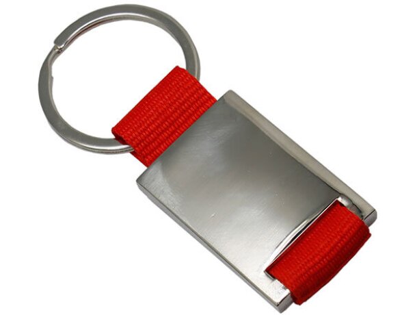 Llavero metalico nylon bl personalizada rojo