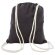 Bolsa mochila de algodón de color crudo Negro
