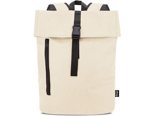 Mochila Benett RPET reciclado de gran capacidad Beige detalle 1
