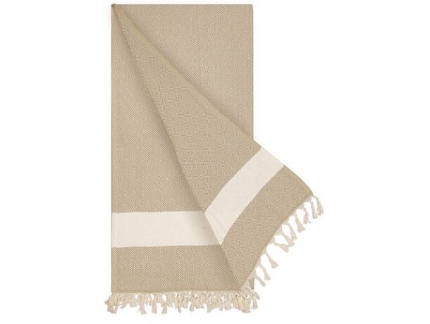 Toalla pareo Soft-eco de algodón reciclado y orgánico Beige detalle 1