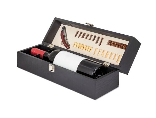 Set de vino con ajedrez Saboya en estuche de madera natural detalle 8