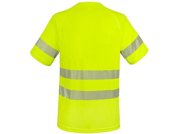 Camiseta trabajo Elást con bolsillo y bandas reflectantes detalle 2