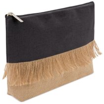Bolso Neceser eco en yute con flecos personalizado