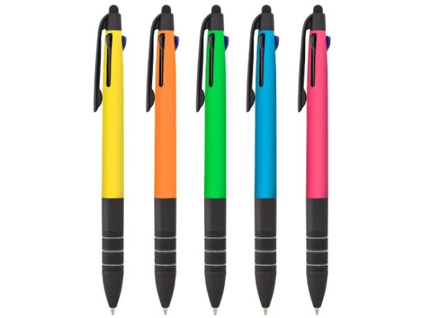Set bolígrafos 3 tintas Impact pack 5 unidades colores ácidos Surtido detalle 3