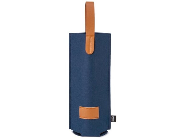Bolsa de fieltro con asa para botellas de vino Azul marino detalle 4