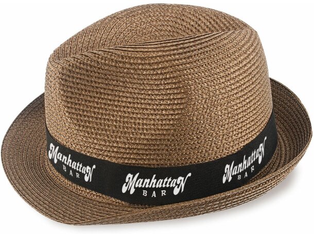 Sombrero grueso de paja ala corta barato marron