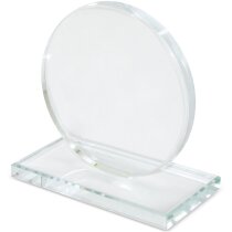 Trofeo circular cristal con estuche forro raso