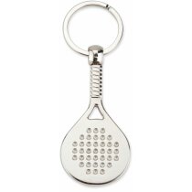 Llaveros originales personalizados de metal en forma de raqueta