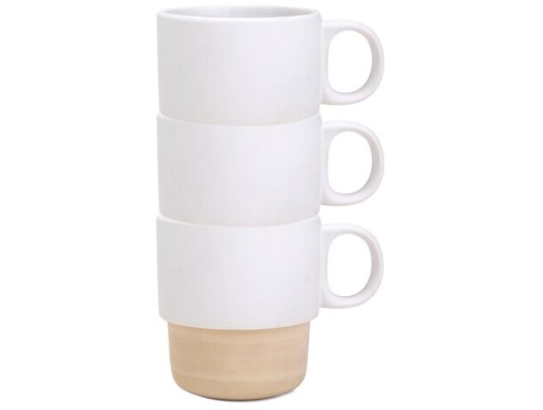 Taza sublimación apilable Gerard con base bambú 315 ml detalle 2