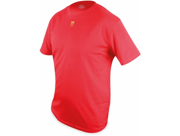 Camiseta técnica detalle España unisex grabada roja