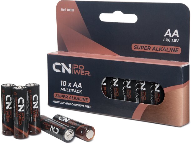 Pack pilas alcalinas R6 AA Cn Power blíster 10 unidades detalle 1